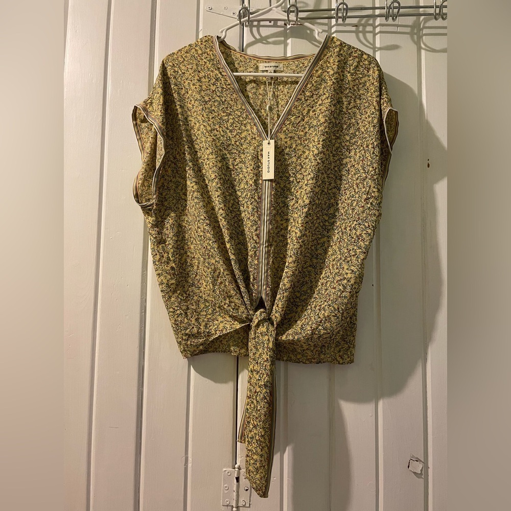 Max Studio chiffon blouse-large NWT
